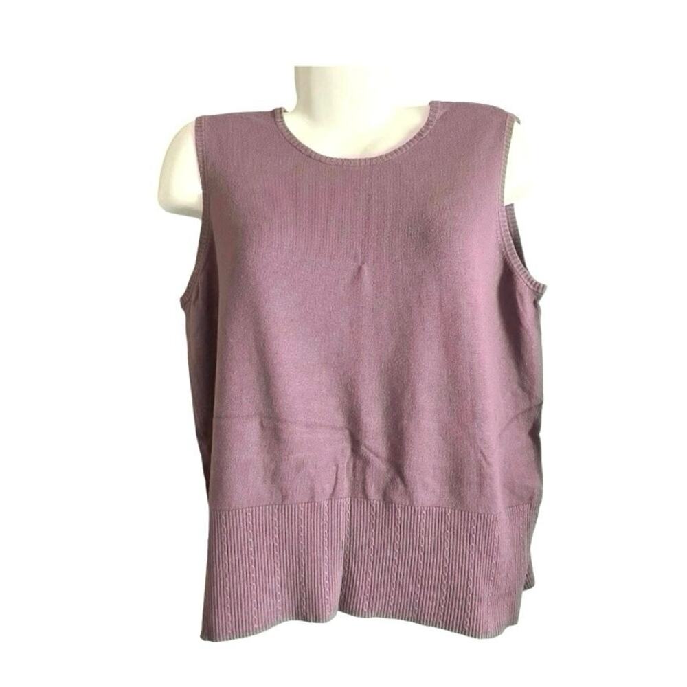 Merona Women's Striped 3/4 Sleeve Button-Up SZ 18W & Purple Sweater Vest SZ XXL - Picture 3 of 8